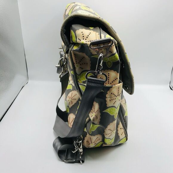Petunia Pickle Bottom Boxy Backpack Diaper Bag Lage Floral Grey Green Pink main image 7